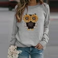 thumbnail image 3 of TIHLMK Sweatshirt Hoodies Women O-neck Lovely Owl Printing Comfortable Long Sleeves Sweatshirt Tops Gray, 3 of 4