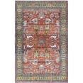 thumbnail image 3 of Washable Bohemian 4x6 area carpet, suitable for bathroom, bedroom, living room, kitchen, outdoor Bohemian printed carpet, non slip backing washable carpet in red/blue, 3 of 10