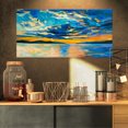 thumbnail image 1 of Orange Sunset with Blue Sky - Modern Painting Canvas Print, 1 of 3