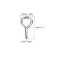 thumbnail image 2 of 300 Pack Small Screw Eye Hooks Mini Eyelets Screws, 6.8x13x1.4mm, Nickel Silver, 2 of 5