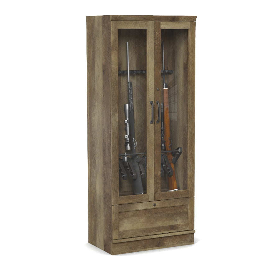 Sauder East Canyon Gun Display Cabinet Craftsman Oak Finish