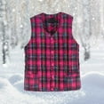 thumbnail image 2 of Fiaer Womens Button Vest Sleeveless Fashion Solid Color Plaid Tanks Slim Fit Warm Button down Tops Pockets Hot Pink One Size, 2 of 3