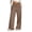 Brown, variant on Dianli Solid Long Wide Leg Pants Womens Sweatpants High Waist Drawstring Outfit with Pockets Free Shipping Women Fashion Trousers Full Pants Casual Straight Solid Color Loose Casual Wide Leg Pants