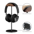 thumbnail image 2 of Black Walnut Wood Aluminum Headphone Stand Holder Nature Walnut Gaming Headset Holder Rack Earphone Brace with Solid Metal Base for Table Desk Display, 2 of 7