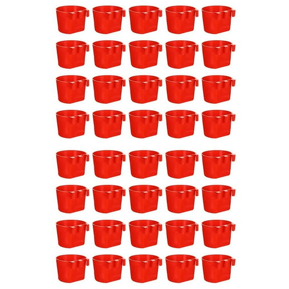 40Pcs Chickens Feeders for Cage,Hanging Chicken Water Feeder Cup, Plastic Birds Feeders Seed Bowl,