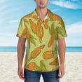 thumbnail image 5 of Uemuo Corn Printed Regular Fit Short Sleeve Casual Hawaiian Shirt for Men,Aloha shirt,Tropical shirt,Floral print shirt,Vacation Beach shirt-3X-Large, 5 of 9