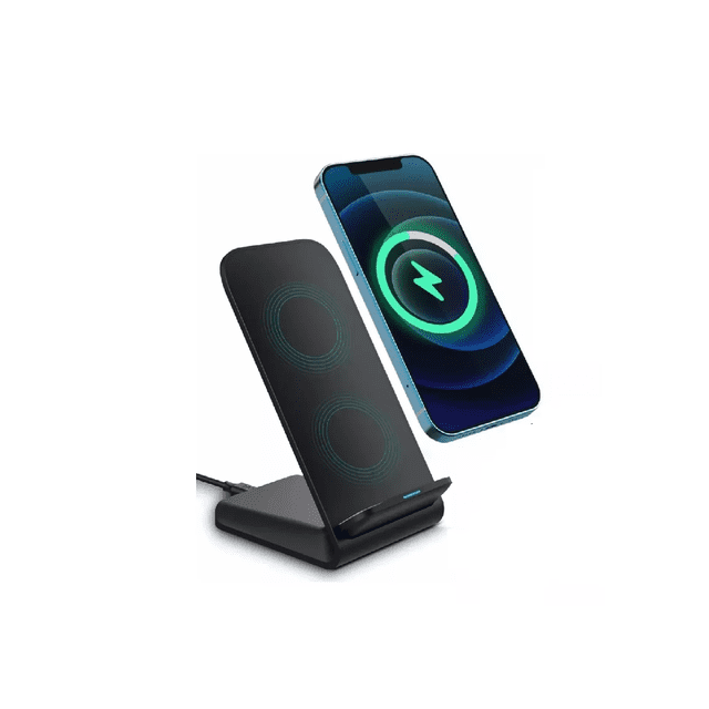 Cargador inalámbrico 15W, Soporte del Celular, para iPhone 11/12/13/14/15, y otros dispositivos NEGRO
