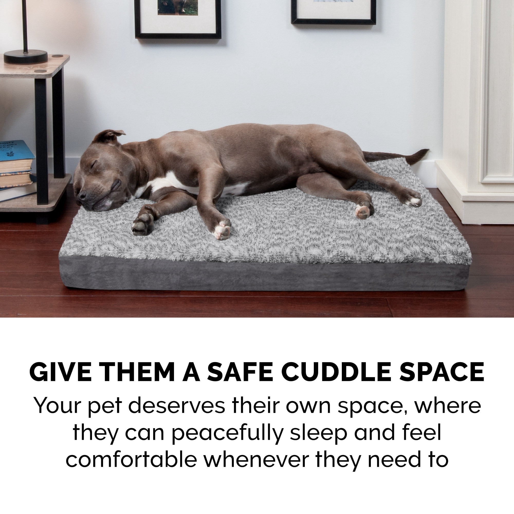 FurHaven Two-Tone Faux Fur & Suede Deluxe Orthopedic Dog Bed, Jumbo, 1 Count