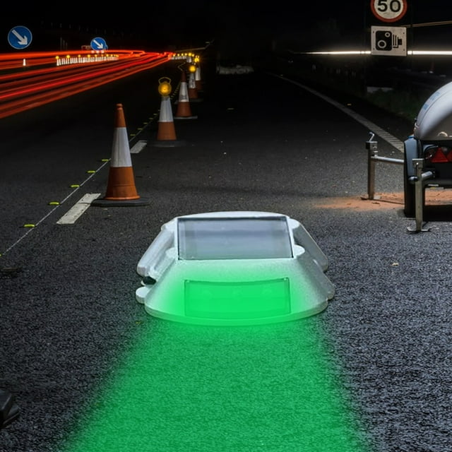 SuoKom Solar Road Spike Light, Night Lamp with Reflector, Smart Charging, Flashing and Constantly 2 Lighting Modes锛圱his Model of The Weil Always-on Mode Light锛? Ip68 W