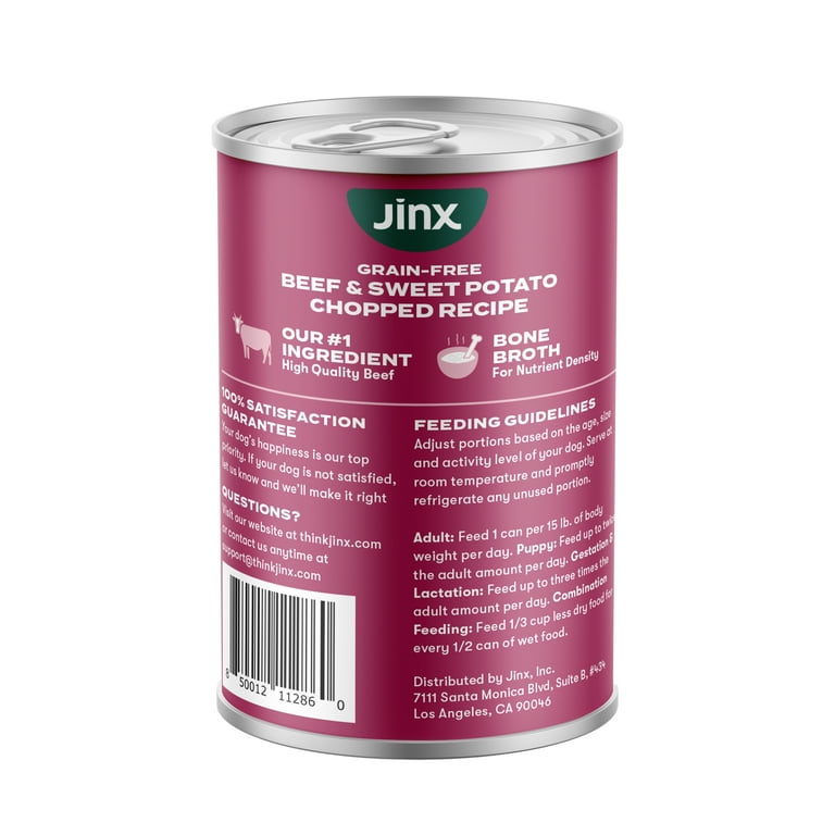 Jinx Chopped Beef Recipe Natural Wet Dog Food, Grain-Free