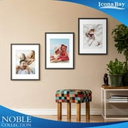 Icona Bay 11x14 Black Picture Frames w/ Mat for 8x10 Photo, Contempo-Modern Style, 6 Pack, Noble Collection (US Company)