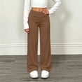 thumbnail image 2 of Besolor Yoga Pants for Girls Elastic High Waist Wide Leg Sweatpants Casual Loose Thin Teen Kids Loungewear Workout Trousers(12-13 Years,Coffee), 2 of 7