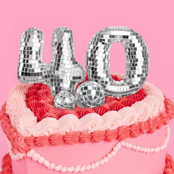 xo, Fetti 40th Birthday Disco Cake Topper - 6 pcs | Groovy Bday Party, Forty Supplies, Cute Boogie Decorations, 40 Dancing Queen