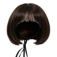 thumbnail image 2 of Dog Cat Cosplay Wig, Black Brown Straight Funny Pet Wig, Halloween Christmas Party Costume Accessories for Small Medium Large Dogs, 2 of 9