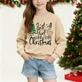 thumbnail image 1 of Cowsor Chandails en Molleton Filles Enfants Mignons Graphiques Col Rond Chandail Tops Manches Longues Chemises de Vacances, 1 of 6