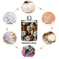thumbnail image 6 of Yayeee 2 Pack Qtip Holder Bathroom Cotton Swab Canister with Lid Clear Dispenser Set, Black Plaid Floral, 6 of 6