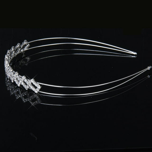 unbranded Elegant Silver Heart Crown Hairband Alloy Material Wedding and Party Accessory