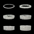 thumbnail image 2 of XmhyTop-A Bracelets Silver Rhinestone Bracelets, Stretch Stackable Sparkling Bracelets, 1 Piece, One-Size-Fits-Most, Ideal for Daily & Party Wear,8 Row, 2 of 4