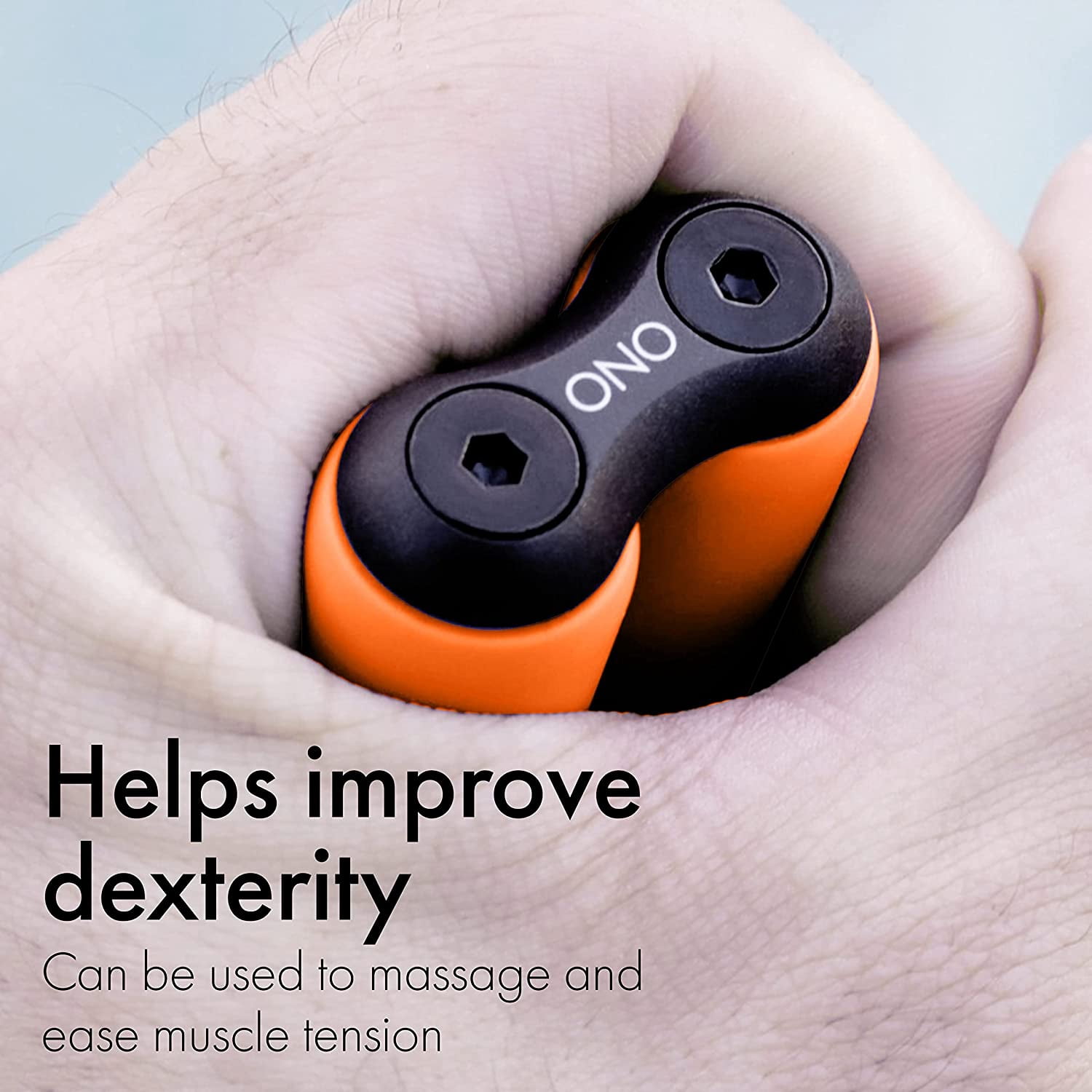 Orange ABS Full ONO Roller - Handheld Fidget Toy for Adults | Help Relieve Stress, Anxiety, Tension | Promotes Focus, Clarity | Compact, Portable Design