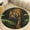 Flannel-3, variant on Tiger in Jungle Leaves Round Area Rugs for Bedroom Living Room, 4FT Soft Comfy Indoor Circle Carpets, Floor Mat