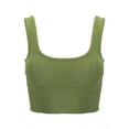 thumbnail image 2 of BadPiggies Women's Comfy Cami Bra Crop Top Wirefree Seamless Yoga Bralette Longline Padded Lounge Bra Pullover Sleep Bra (S/M, Green), 2 of 10