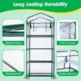 thumbnail image 6 of Indoor Greenhouse with LED Grow Lights, 4 Tier Mini Greenhouse with Roll-Up Zipper PVC Waterproof Cover and Trays, Dimmable Plant Grow Light for Indoor Plant with Timer, 27 L X 19 W X 63 H, 6 of 10