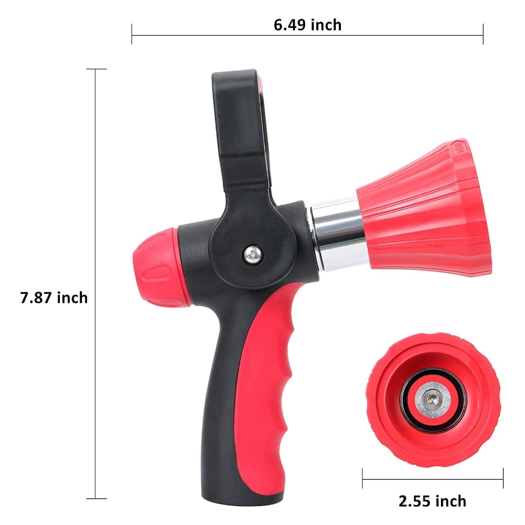 Professional Firefighter Design Garden Hose Nozzle With Big Control Handle And Sturdy Aluminum Build