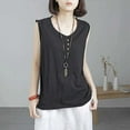 thumbnail image 2 of Sexlip Womens V Neck Sleeveless Loose Sleeveless Top Casual Lightweight Summer Outfit Black XL, 2 of 5