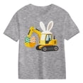 thumbnail image 4 of Toddler Girls' Short Sleeve Crew Neck Tee T-Shirt Easter Graphic Print Tee Top Size 2-3T , Gray, 4 of 4