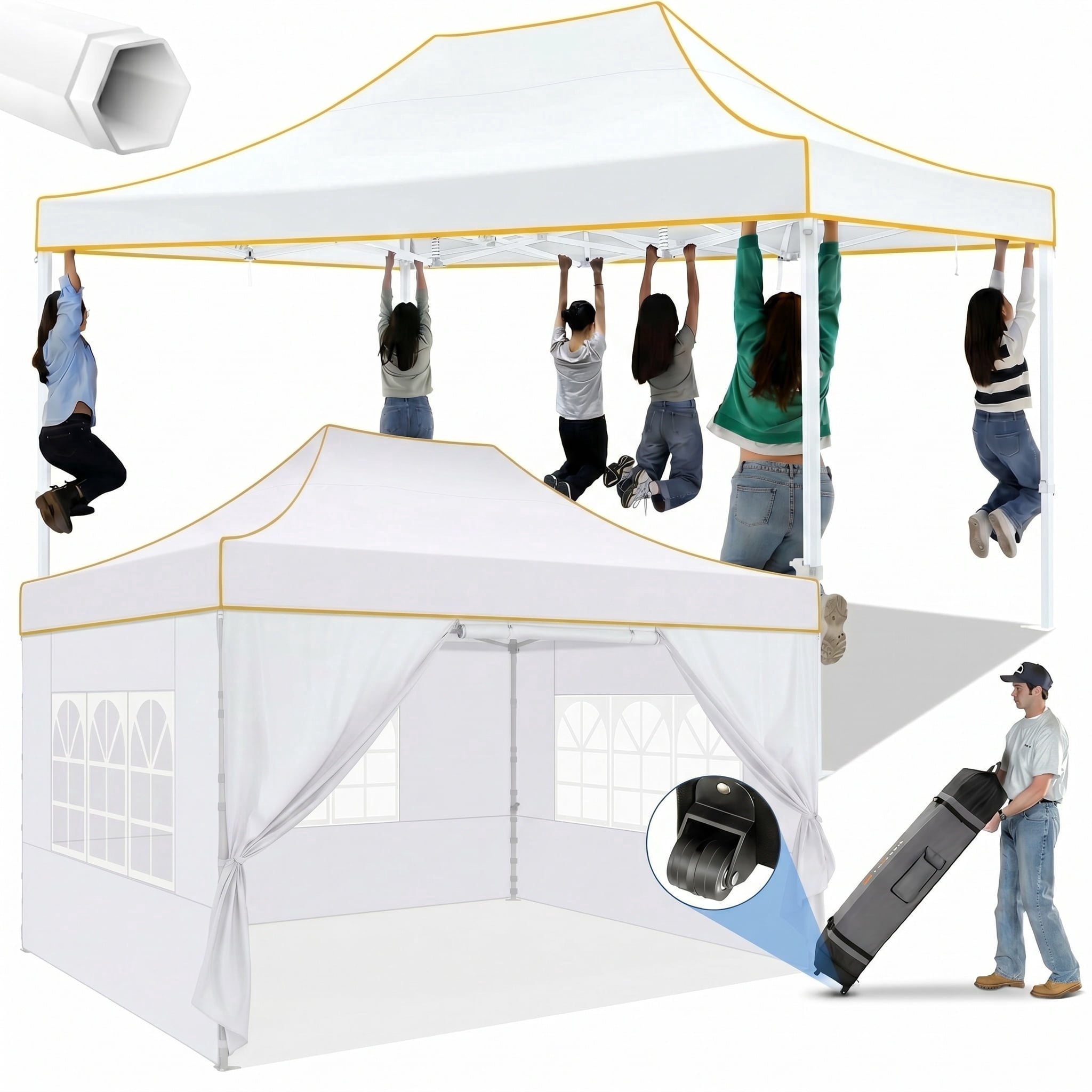 Coleman 10' x 10' Instant Straight Leg Canopy Gazebo with Added