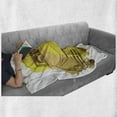 thumbnail image 6 of Grunge Soft Flannel Fleece Blanket, Retro Car with Digital Grunge Torn Splash Dirty Graffiti Like Urban Illustration, Cozy Plush for Indoor and Outdoor Use, 60" x 80", Green Mustard, by Ambesonne, 6 of 6