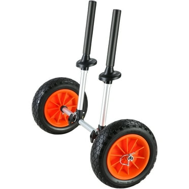 BENTISM Adjustable Kayak Cart Canoe Boat Carrier 280lbs Load with 10'' Solid Tires for Kayaks with Drain Holes of 1’’