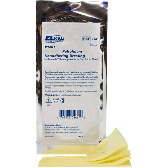 Dukal Impregnated Gauze Dressings. Sterile Petrolatum Dressings 3" x 36" Pack of 12