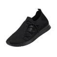 thumbnail image 2 of EKVAHL Women's Orthopedic Walking Sneakers, Hollow Knit Slip On Tennis Shoes, Wide Width Travel Gym Casual Shoes Black, 2 of 5