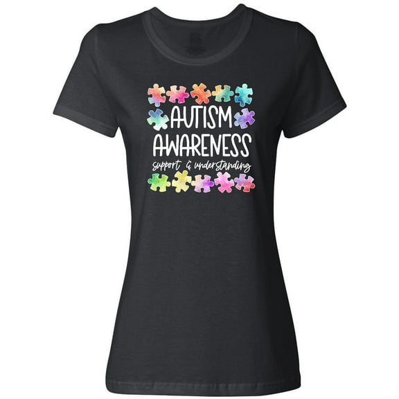 Inktastic Autism Awareness Support and Understanding Puzzle Pieces Women's T-Shirt