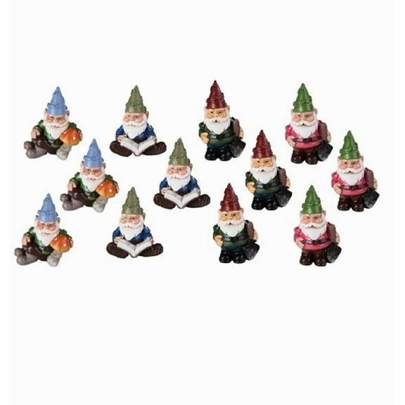 FC Design 12-Piece Miniature Cute Gnome 1.75"H Fantasy Decoration Figurine Set