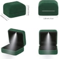 thumbnail image 5 of Classic Metal Glossy Jewelry Ring Box with LED Light, Velvet Ring Gift Box for Proposal Engagement Wedding Anniversary Birthday Ceremony (Green), 5 of 5