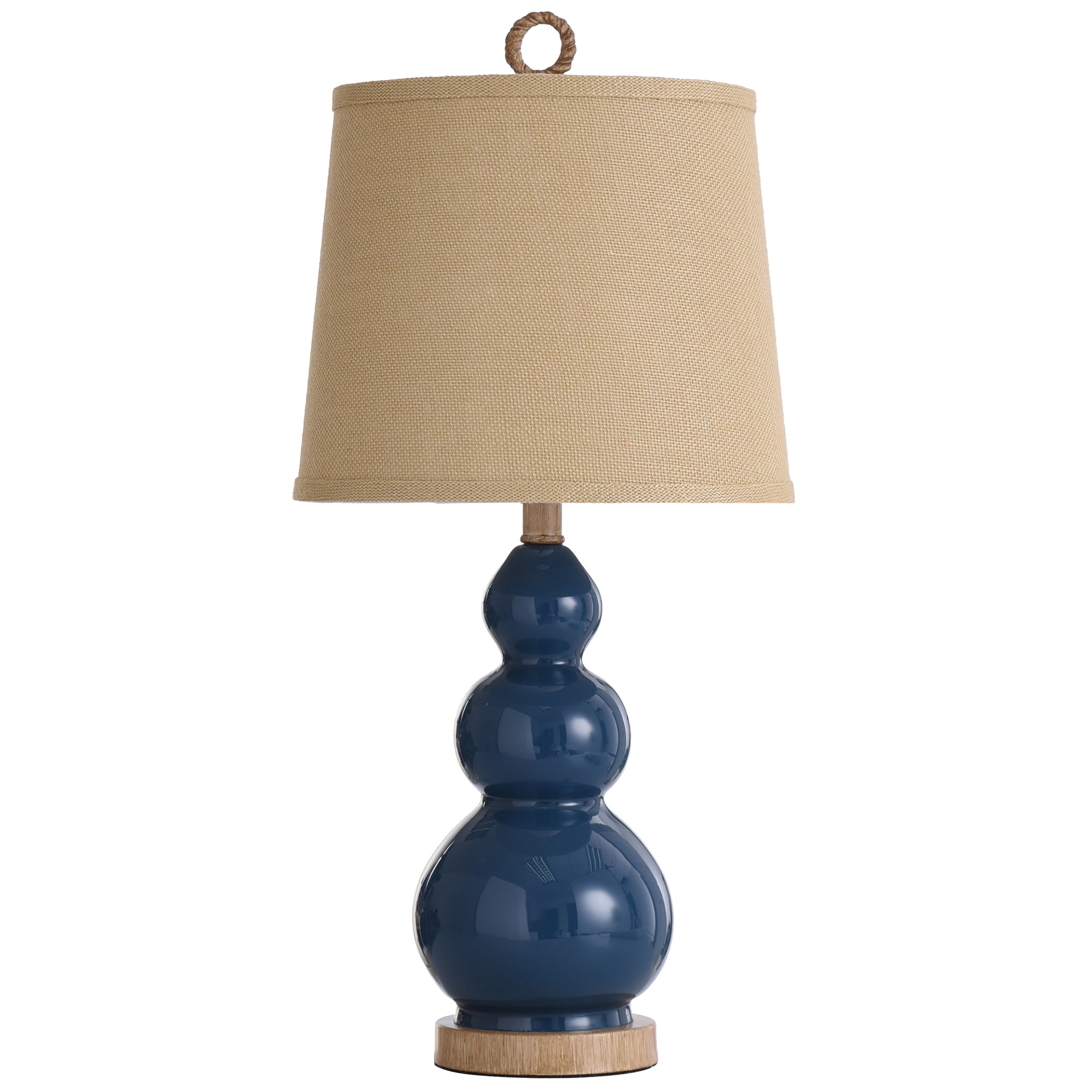 Nautical Table Lamp - Burlap Shade - Circle Faux Rope ... Nautical Table Lamp - Burlap Shade - Circle Faux Rope ...