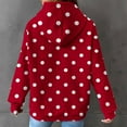 thumbnail image 6 of QATAINLAV Fall Outfits for Women 2024 Waffle Knit Hoodies Fashion Polka Dot Hooded Sweatshirts Casual Long Sleeve Pullover Tops with Pocket, Red, L, 6 of 7
