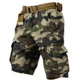 thumbnail image 5 of WTOBBY Men's Camouflage Work Shorts for Summer, Loose Casual Fit, Large Size with Multiple Pockets, 5-Inch Mid-Length, Belt-Free Comfort, Ideal for Outdoor Activities,Army Green L, 5 of 5
