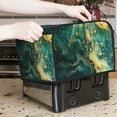 thumbnail image 7 of Haiem Turquoise Golden Swirl Print Toaster Covers 4 Slice Wide Slot,Bread Dust Cover & Fingerprint Protection,Bread Machine Cover,Appliance Covers, 7 of 7
