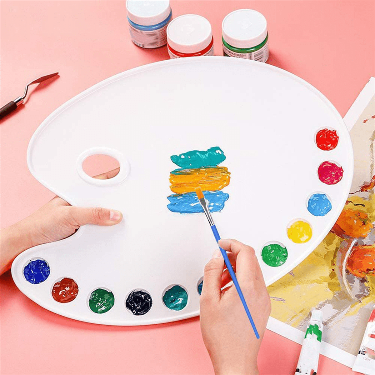 500 Pieces Kids Paint Brushes Set for Watercolor Oil Painting Flat +Pointed Brush for Body Face Nail Craft Art