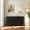 Black, variant on 4-door 4-open Shelves Sideboard Cabinet, Freestanding For Bedroom. Black Storage, 15.74*58.14*31.48 In, 91.57lbs, 40kg Bearing Capacity , Load