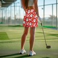 thumbnail image 3 of Garronmavis Christmas Santa Claus Tennis Skirts for Girls Athletic Skort with Shorts Pockets High Waisted Tennis Skorts Red Tummy Control Stretchy Golf Skirts for Women Sports Dress, Size XL, 3 of 6