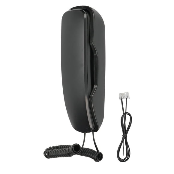 Teléfono montado en la pared, rellamada, función silenciosa, teléfono con cable para el hogar, oficina, hotel, negro