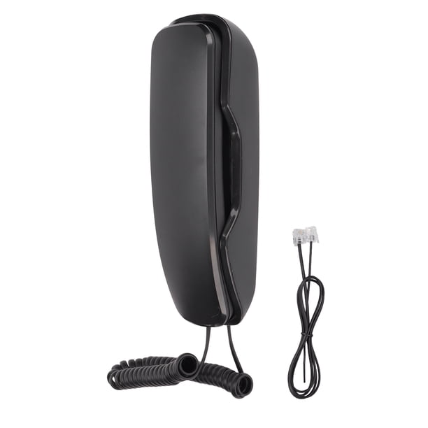 Teléfono de pared con función de remarcación y silencio, con cable, para casa, oficina, hotel, color negro