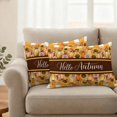thumbnail image 2 of Orange Sunflower Pumpkins Outdoor Waterproof Pillow Covers, Yellow Plaid Pastoral Botanical Decorative Rectangle Throw Pillowcase Sofa Cushion Sham for Patio/Couch/Chair, 20"x12" 2 Pack, 2 of 8