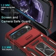 thumbnail image 2 of KOMI Case for Google Pixel 9/9 Pro with Slide Camera Cover+Screen Protector(1 Pack), Rotated Ring Kickstand Military Grade Shockproof Protective Cover-Red, 2 of 5