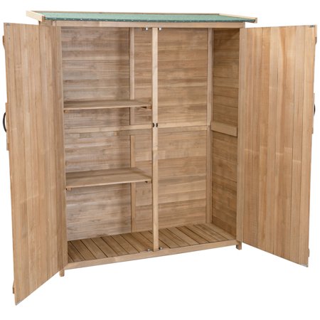 storage outdoor cabinet wooden wood shed fir garden patio sheds tool lockers doors gymax double utility walmart