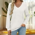 thumbnail image 5 of Lmnyox V Neck Long Sleeve Shirts for Women Casual Dressy T Shirt Fashion Business Office Work Blouses Tops, 5 of 6